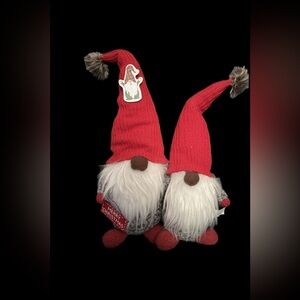 Knit Weighted Holiday Gnomes Hugging Each Other, New with Tag, Doorstop Decor